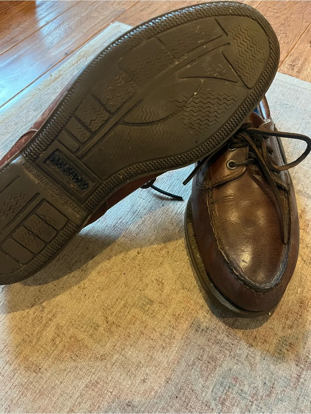 Sperry Brown Leather Moc Toe Boat Shoes